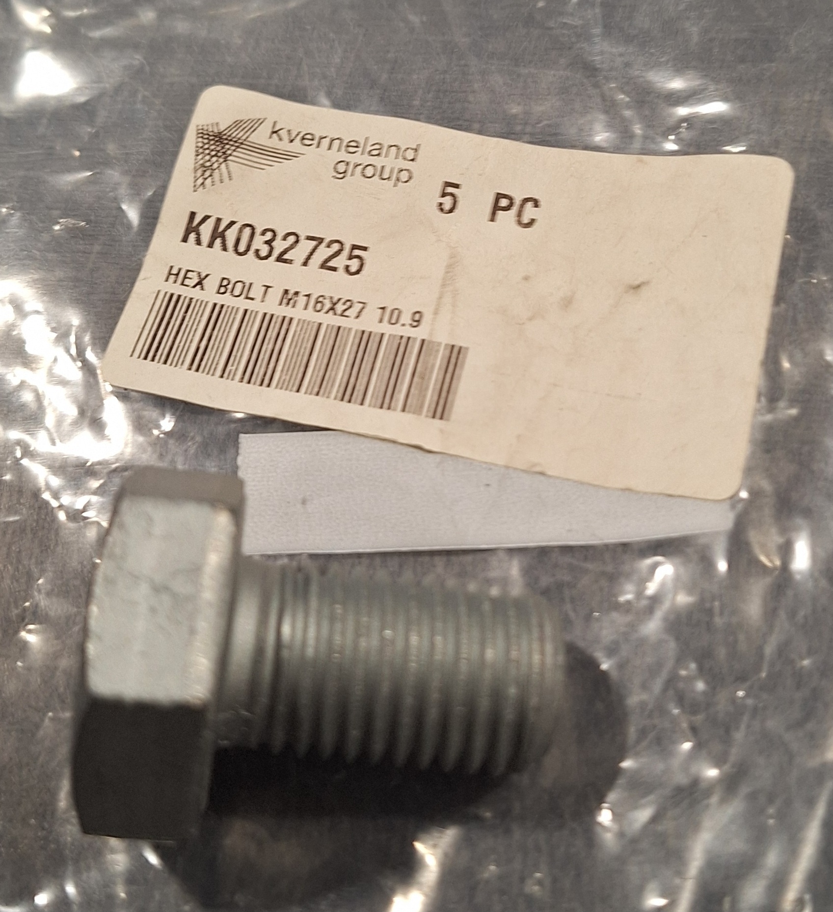 HEX BOLT M16X27 10.9